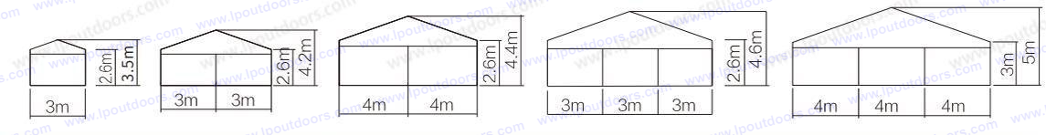 6-12m Small Party tent Petite tente de fête de 6 à 12 m