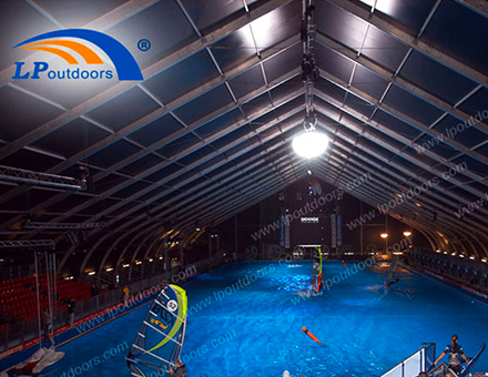 LP Tente de piscine en plein air - Protection élégante avec lumière naturelle et flux d'air