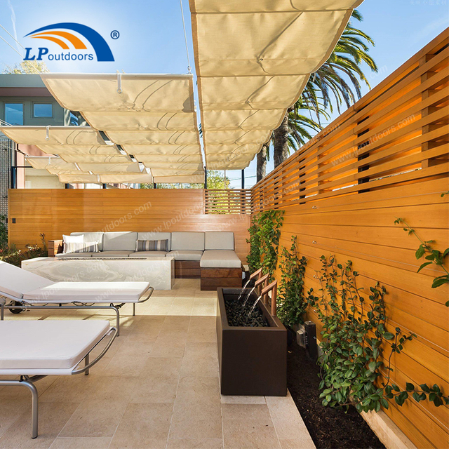 Pergola rétractable HDPE comme abri de soleil de jardin