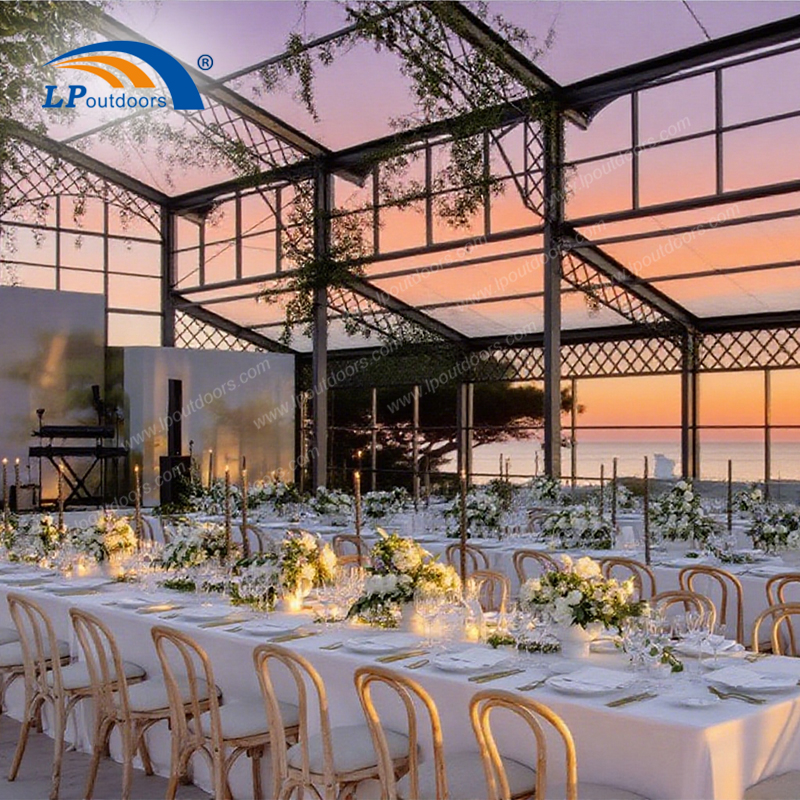 2025 Elegant PVC Black Atrium Wedding & Event Tent