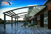 Fabricant de pergola rétractable en aluminium électrique en plein air, toit en tissu PVC, pergola automatique en Alu