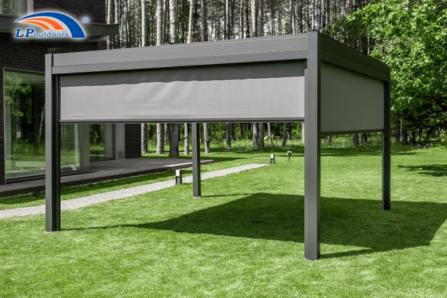 Système imperméable en aluminium de pergola de belvédère de jardin de caractéristique imperméable à l'eau toit de persienne