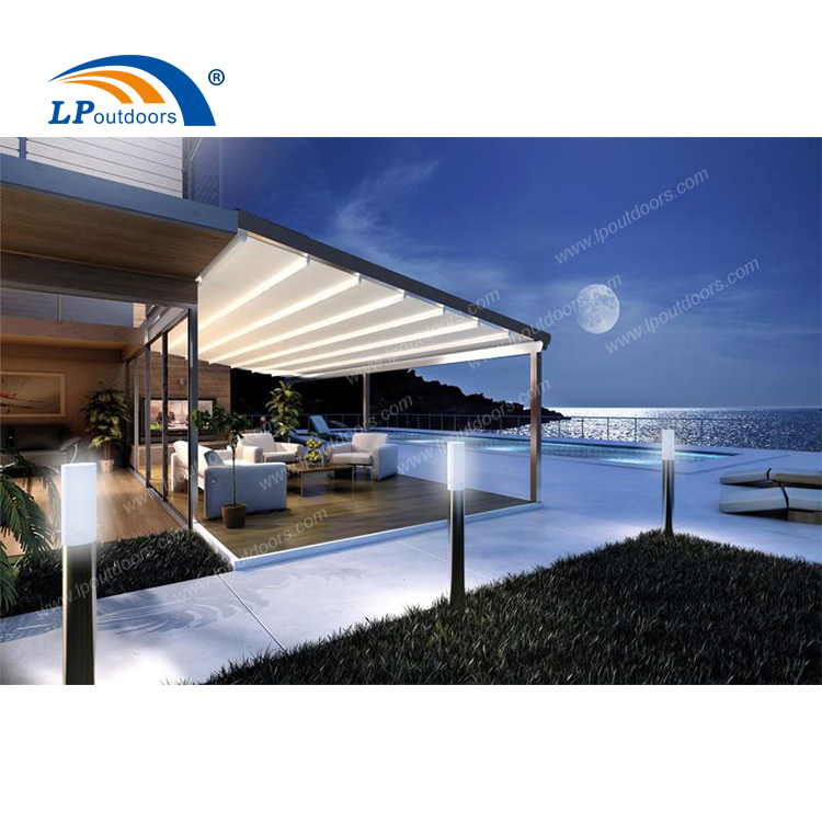 Pergola de toit rétractable en aluminium de parasol de luxe