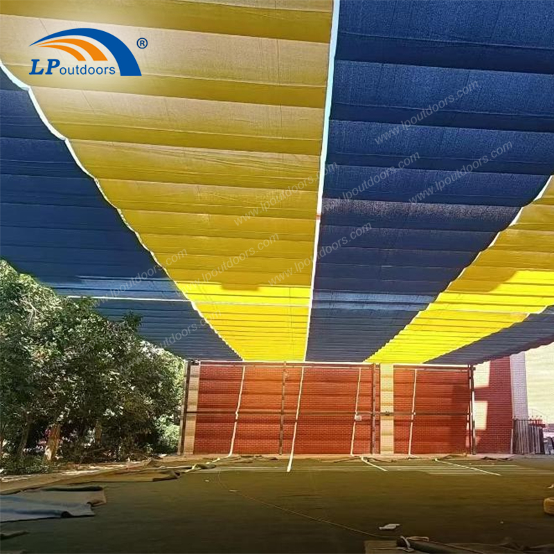Pergola HDPE rétractable à jaune bleu