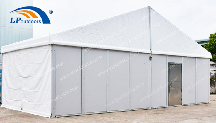 Tente de chapiteau moyenne de 10 m avec mur sandwich et porte en acier inoxydable
