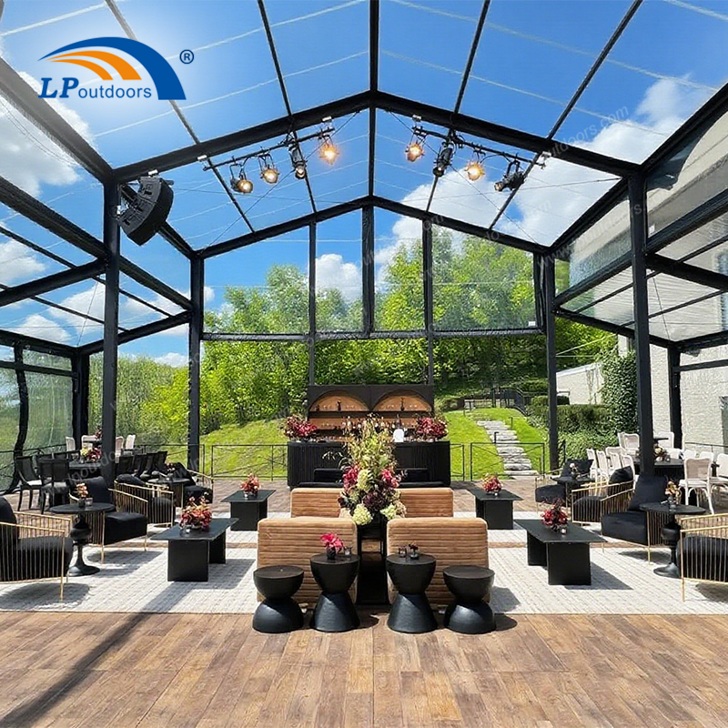 2025 Elegant PVC Black Atrium Wedding & Event Tent