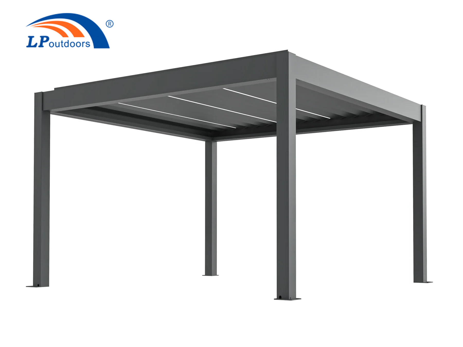 Pergola bioclimatique en aluminium avec toit à persiennes à vendre en Amérique