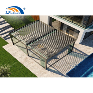 Sunroom de toit à persiennes en aluminium pare-soleil bioclimatique dans la cour de la maison