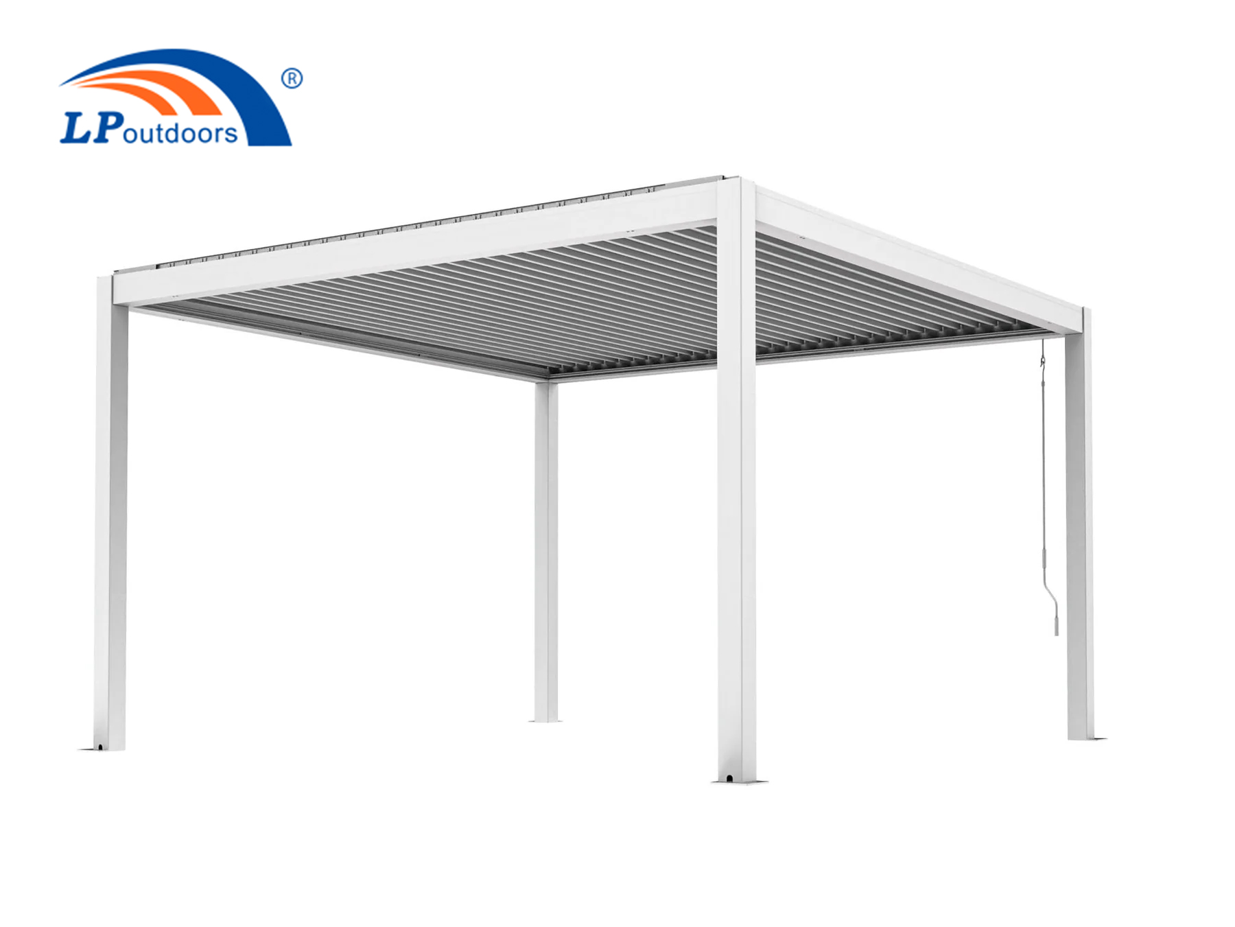 Pergola bioclimatique en aluminium avec toit à persiennes à vendre en Amérique